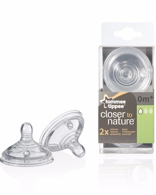 Tommee Tippee Closer to Nature Easi-Vent™ Slow Flow Teats (2 Pack)